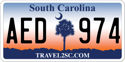 SC license plate AED974