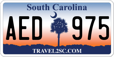 SC license plate AED975
