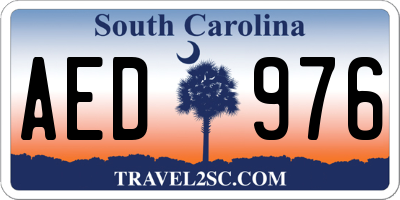 SC license plate AED976