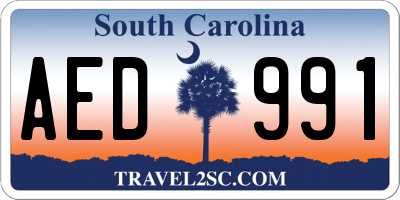 SC license plate AED991