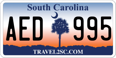 SC license plate AED995