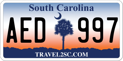 SC license plate AED997