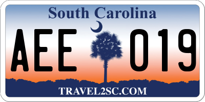 SC license plate AEE019