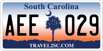 SC license plate AEE029
