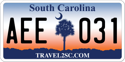 SC license plate AEE031
