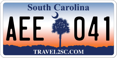 SC license plate AEE041