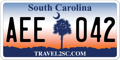 SC license plate AEE042