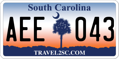 SC license plate AEE043