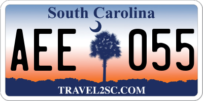 SC license plate AEE055