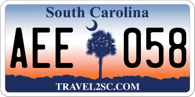SC license plate AEE058