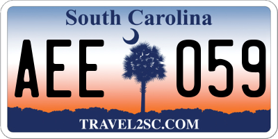 SC license plate AEE059