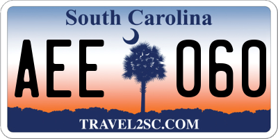 SC license plate AEE060