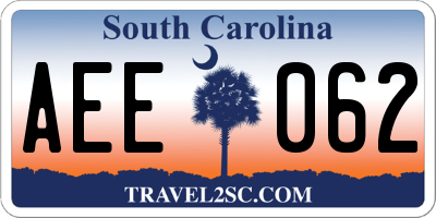SC license plate AEE062