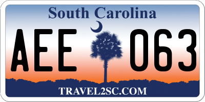 SC license plate AEE063