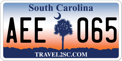 SC license plate AEE065
