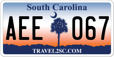 SC license plate AEE067