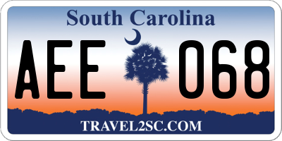 SC license plate AEE068