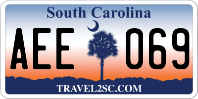 SC license plate AEE069