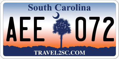 SC license plate AEE072