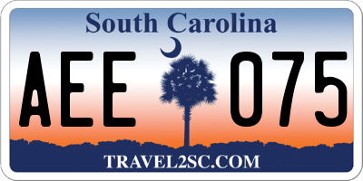 SC license plate AEE075