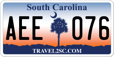 SC license plate AEE076