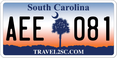 SC license plate AEE081