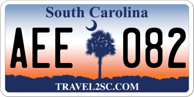 SC license plate AEE082