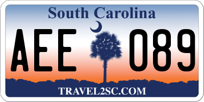 SC license plate AEE089