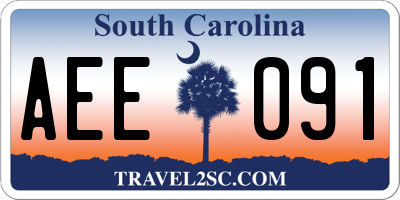 SC license plate AEE091