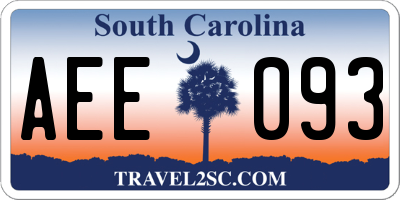 SC license plate AEE093