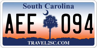 SC license plate AEE094