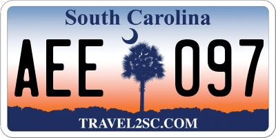SC license plate AEE097