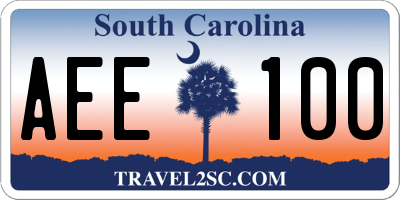 SC license plate AEE100