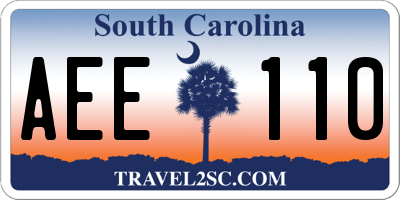SC license plate AEE110