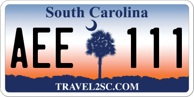 SC license plate AEE111