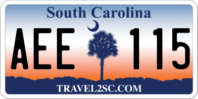 SC license plate AEE115