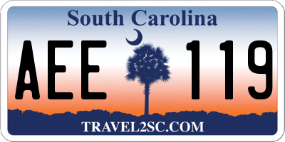 SC license plate AEE119