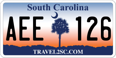 SC license plate AEE126