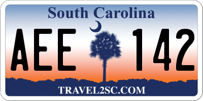 SC license plate AEE142
