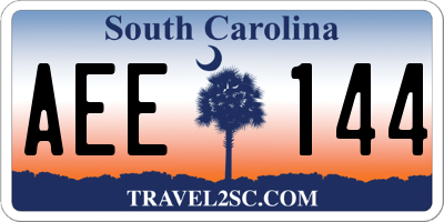 SC license plate AEE144