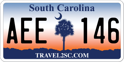 SC license plate AEE146