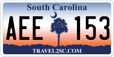 SC license plate AEE153