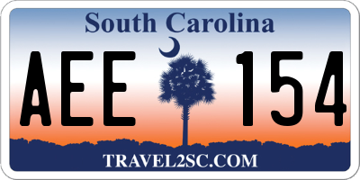 SC license plate AEE154