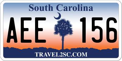 SC license plate AEE156