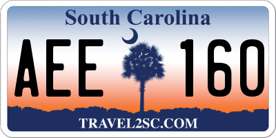 SC license plate AEE160