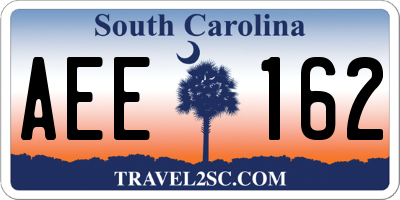 SC license plate AEE162