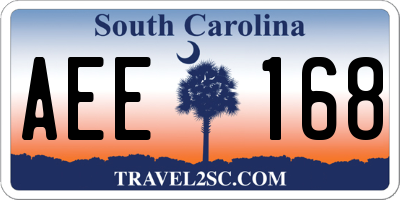 SC license plate AEE168