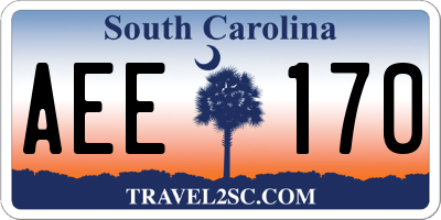 SC license plate AEE170