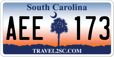 SC license plate AEE173