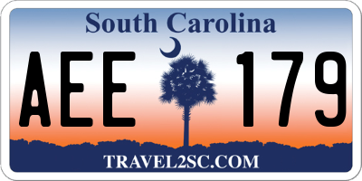 SC license plate AEE179